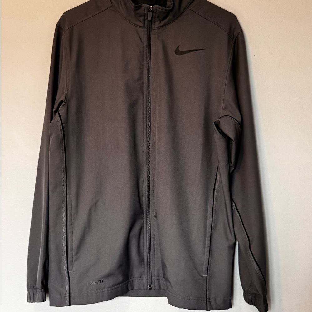 Nike Gray Performance Jacket with Mock Neck